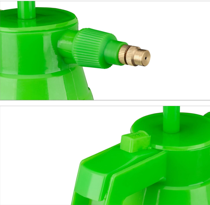 Spruzzatore a Pressione da 2 L, Ugello Regolabile, Nebulizzatore Acqua e Diserbante, da Giardino, Bianco Verde
