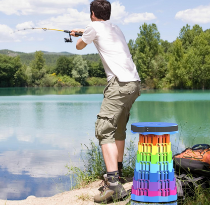 Sgabello pieghevole portatile, sgabello da campeggio regolabile, leggero, regolabile, durevole, carico massimo 120 kg, 24*H40 adatto per attività all'aperto, pesca, viaggi, barbecue