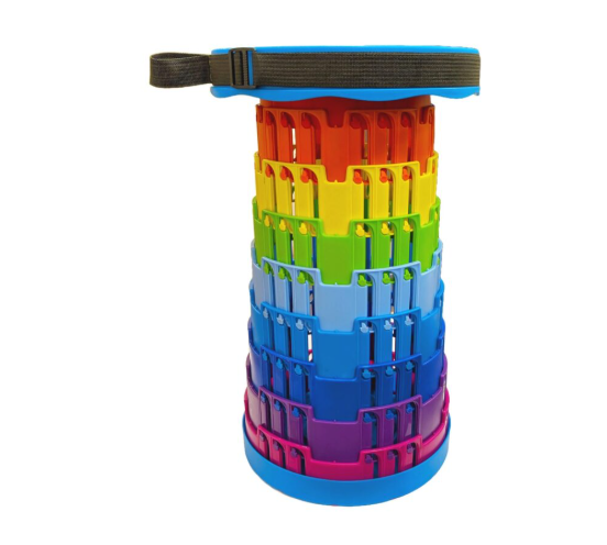 Sgabello pieghevole portatile, sgabello da campeggio regolabile, leggero, regolabile, durevole, carico massimo 120 kg, 24*H40 adatto per attività all'aperto, pesca, viaggi, barbecue