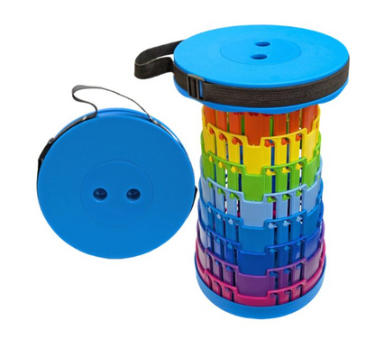 Sgabello pieghevole portatile, sgabello da campeggio regolabile, leggero, regolabile, durevole, carico massimo 120 kg, 24*H40 adatto per attività all'aperto, pesca, viaggi, barbecue