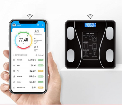 Digital Bluetooth electronic bathroom scale glass 180 kg capacity