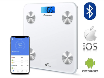 Digital Bluetooth electronic bathroom scale glass 180 kg capacity