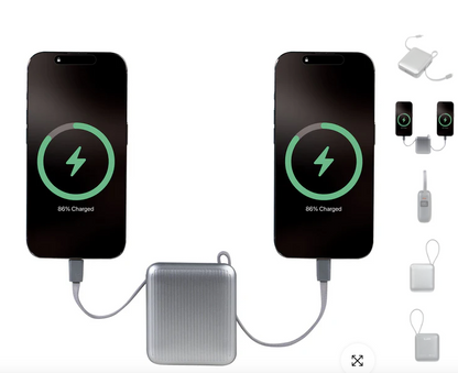 MINI Power Bank 10000mAh - Built-in Cables and 22.5W Fast Charging Mini Portable and Elegant Solution for Your Battery Charged Anywhere Without Messy Cables