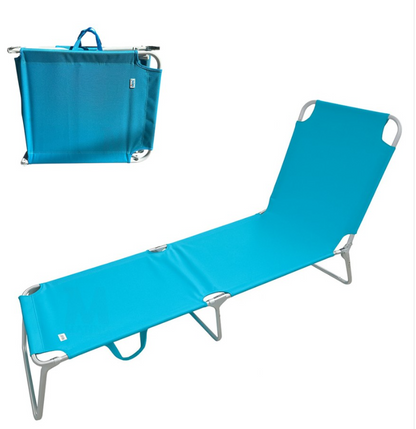 Portofino Esté Lettino Mare Richiudibile 55*188*25/73 cm Blu/Beige Capacità 110 kg Ideale per Spiagge e Parchi