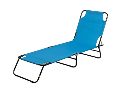 Portofino Esté Lettino Mare Richiudibile 55*188*25/73 cm Blu/Beige Capacità 110 kg Ideale per Spiagge e Parchi