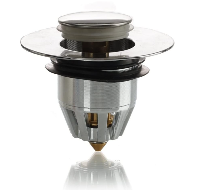 Tappo Lavandino Bagno Cucina, Pop Up Click Clack, Universale Per Foro Scarico 34-42mm