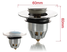 Tappo Lavandino Bagno Cucina, Pop Up Click Clack, Universale Per Foro Scarico 34-42mm