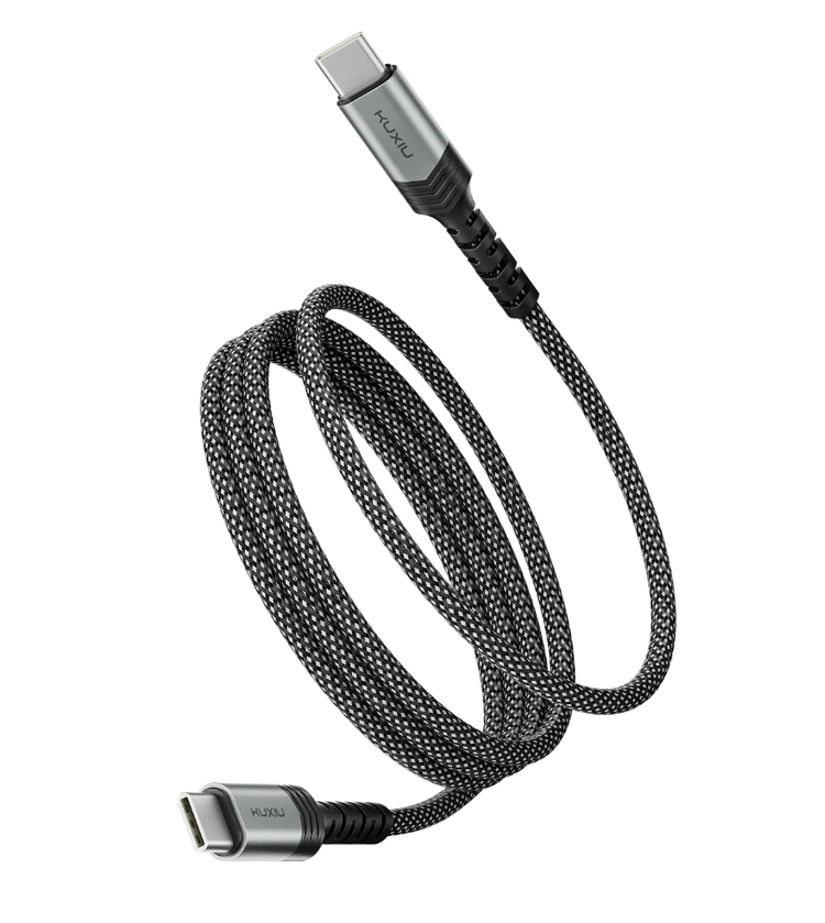 Cavo Magnetico Auto-avvolgente 60W/30W C-C a C-IPHONE Ricarica Ultra-rapida PD2.0-3.1 con Protezione OTP/OCP e Trasferimento Dati 480 Mbps