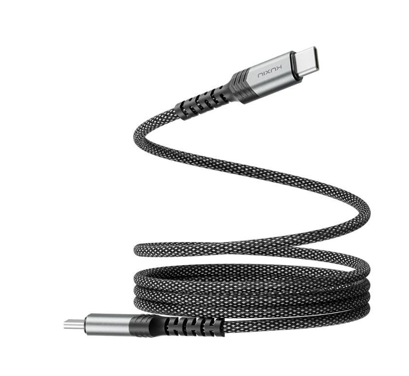 Cavo Magnetico Auto-avvolgente 60W/30W C-C a C-IPHONE Ricarica Ultra-rapida PD2.0-3.1 con Protezione OTP/OCP e Trasferimento Dati 480 Mbps