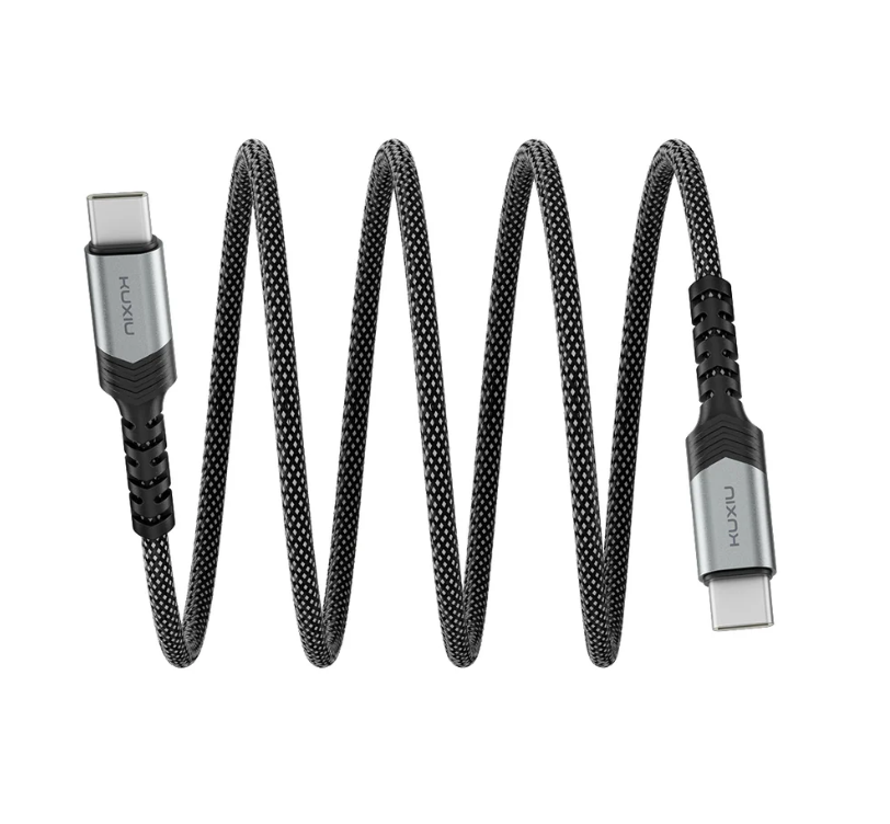 Cavo Magnetico Auto-avvolgente 60W/30W C-C a C-IPHONE Ricarica Ultra-rapida PD2.0-3.1 con Protezione OTP/OCP e Trasferimento Dati 480 Mbps