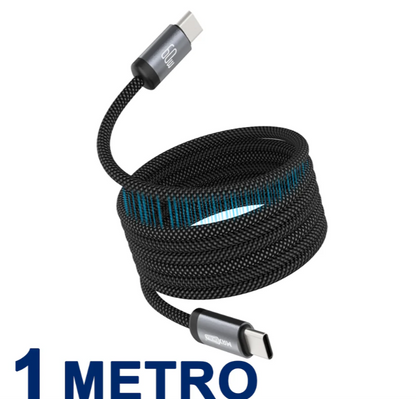 Cavo Magnetico Auto-avvolgente 60W/30W C-C a C-IPHONE Ricarica Ultra-rapida PD2.0-3.1 con Protezione OTP/OCP e Trasferimento Dati 480 Mbps