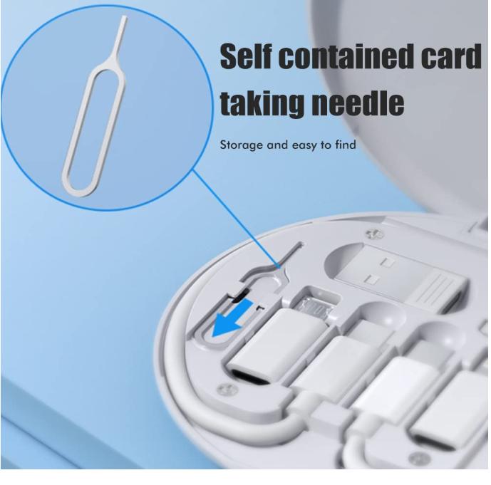 USB C Adapter OTG Cable Kit, Multi Charging Cable Case Convertor USB C to iOS Device/Type C/Micro/USB A Adapter, Data Transfer Contains Card Slot for Traveling, Use as Phone Holder