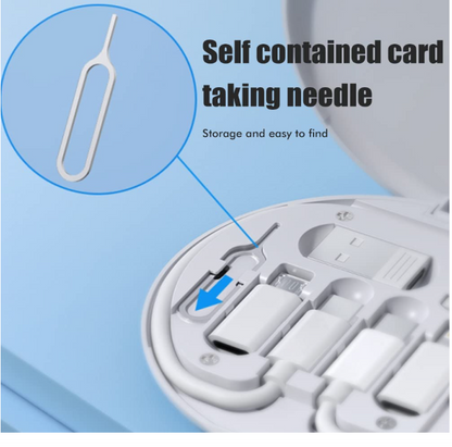 USB C Adapter OTG Cable Kit, Multi Charging Cable Case Convertor USB C to iOS Device/Type C/Micro/USB A Adapter, Data Transfer Contains Card Slot for Traveling, Use as Phone Holder