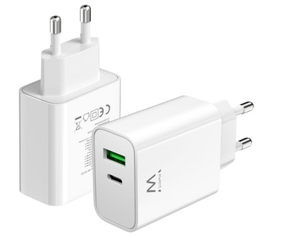 Caricatore Rapido 35W USB-C Power Delivery + USB-A QC3.0 per iPhone e Android Doppia Porta Tecnologia PPS Compatto da Viaggio Carica Veloce e Efficiente