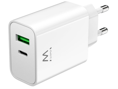 Caricatore Rapido 35W USB-C Power Delivery + USB-A QC3.0 per iPhone e Android Doppia Porta Tecnologia PPS Compatto da Viaggio Carica Veloce e Efficiente