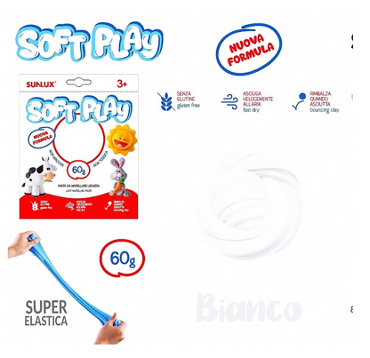 Soft Play Pasta Modellabile Elastica 60 g per Gioco Creativo