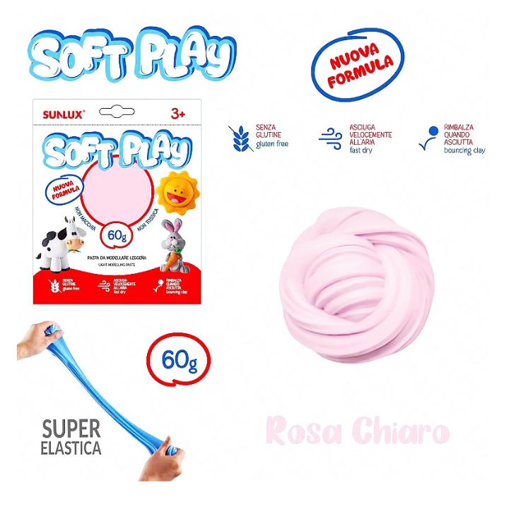 Soft Play Pasta Modellabile Elastica 60 g per Gioco Creativo