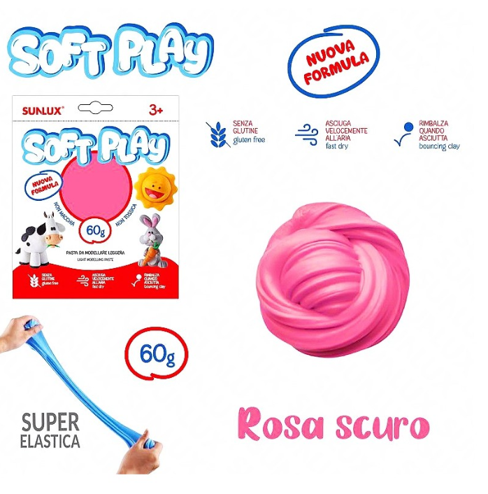Soft Play Pasta Modellabile Elastica 60 g per Gioco Creativo