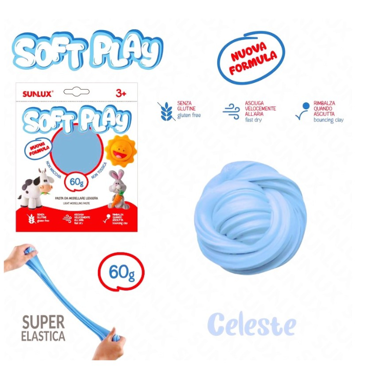 Soft Play Pasta Modellabile Elastica 60 g per Gioco Creativo