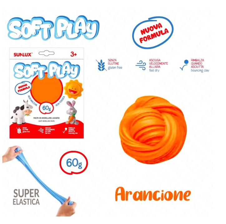 Soft Play Pasta Modellabile Elastica 60 g per Gioco Creativo