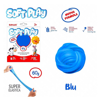 Soft Play Pasta Modellabile Elastica 60 g per Gioco Creativo