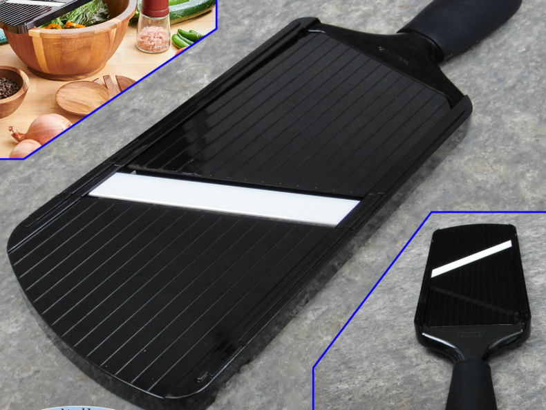 Affettatrice per verdure – Affettatrice per frutta a mano con manico antiscivolo, multifunzione a mano | Tagliaverdure facile da usare, affettatrice per mandolini tenuti a mano per verdure