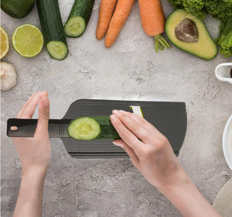 Affettatrice per verdure – Affettatrice per frutta a mano con manico antiscivolo, multifunzione a mano | Tagliaverdure facile da usare, affettatrice per mandolini tenuti a mano per verdure