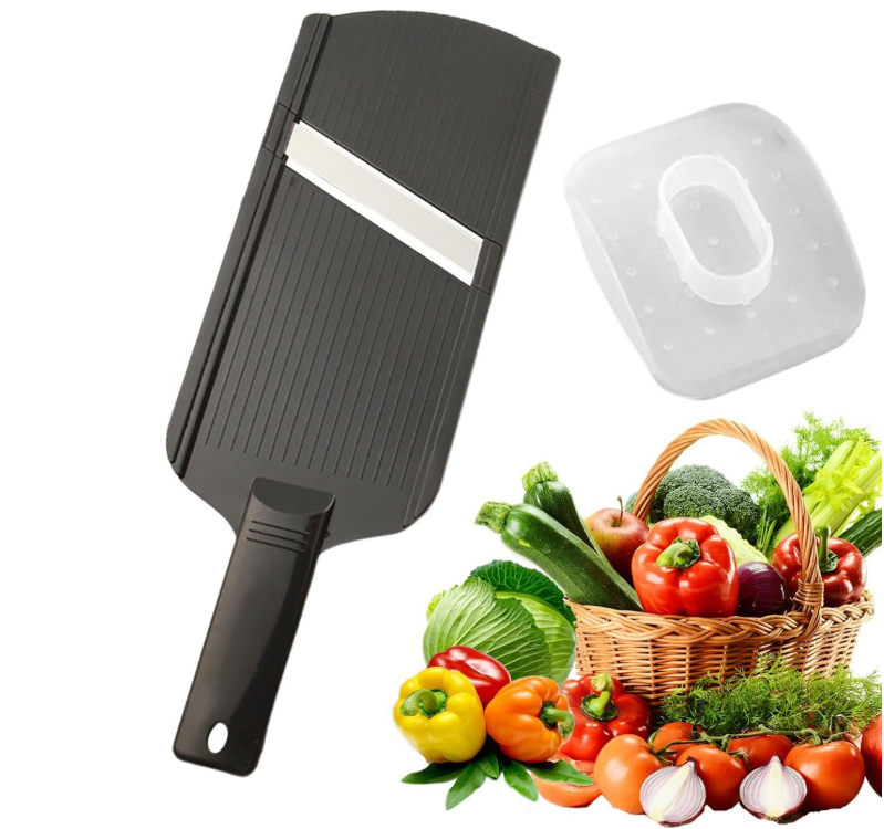 Affettatrice per verdure – Affettatrice per frutta a mano con manico antiscivolo, multifunzione a mano | Tagliaverdure facile da usare, affettatrice per mandolini tenuti a mano per verdure