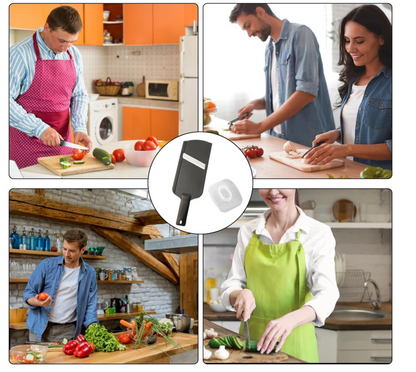 Affettatrice per verdure – Affettatrice per frutta a mano con manico antiscivolo, multifunzione a mano | Tagliaverdure facile da usare, affettatrice per mandolini tenuti a mano per verdure