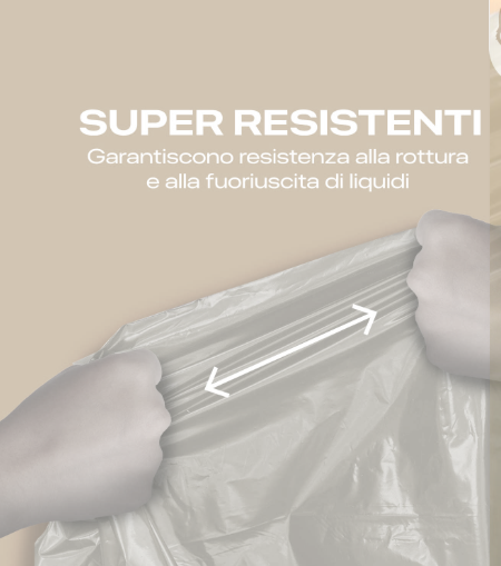 EXTRA RESISTENTI PER RIFIUTI 90X120 DI 150 LITRI PER IMMONDIZIA AMBRA 7 sacchi
