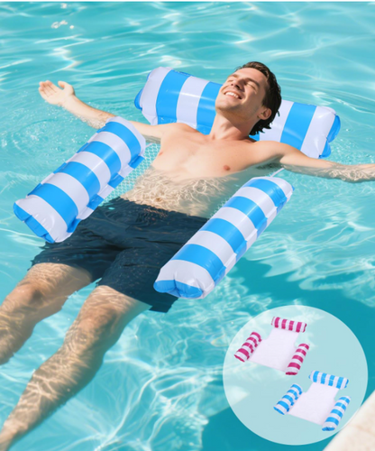 Amaca Galleggiante, Letto Galleggiante, Amaca Gonfiabile Piscina, 4 in 1 Galleggiante Sdraio, Amaca Gonfiabile Mare Materassini Piscina per Estate Piscina Mare Accessori Spiaggia 115x100cm