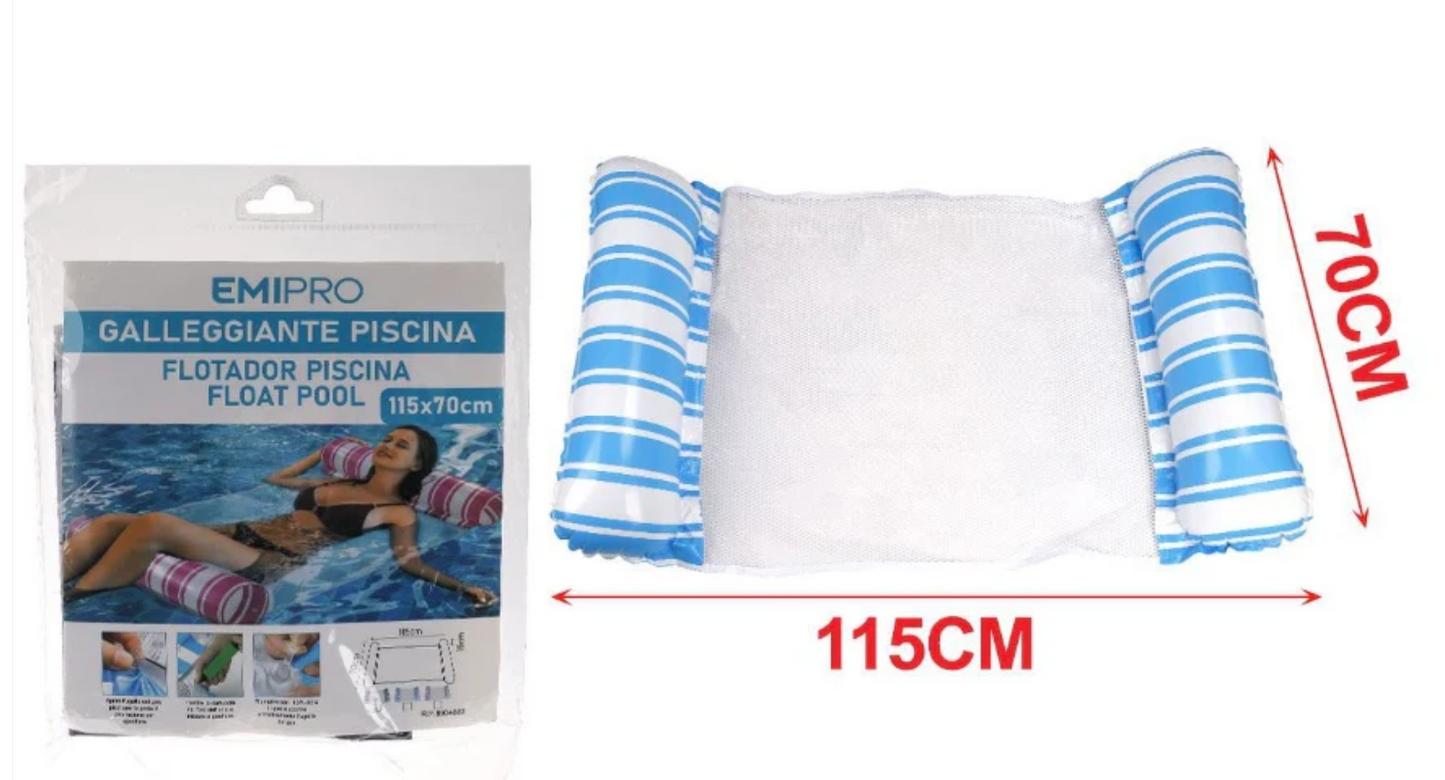 Amaca Galleggiante, Letto Galleggiante, Amaca Gonfiabile Piscina, 4 in 1 Galleggiante Sdraio, Amaca Gonfiabile Mare Materassini Piscina per Estate Piscina Mare Accessori Spiaggia 115x100cm
