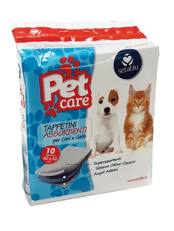 Seta Blu Tappetini Assorbenti Cane/Gatto 10Pz 60X60