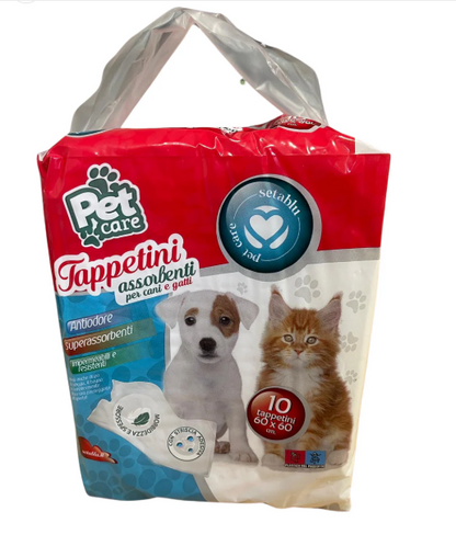 Seta Blu Tappetini Assorbenti Cane/Gatto 10Pz 60X60