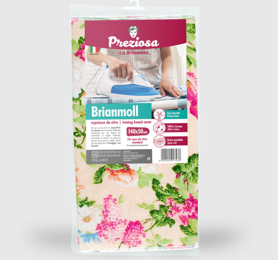 Preziosa Copriasse universale Ekomoll/Brianmoll con Elastico 140x50 cm 100% Cotone Mollettone Morbido Fissaggio Veloce Lavabile a Basse Temperature