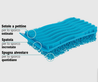 Spugna multiuso in silicone, morbida e flessibile, per la pulizia di diverse superfici