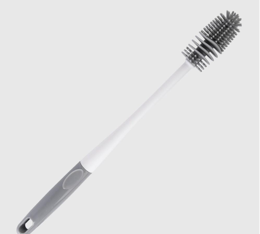 Lavabottiglie Big in Silicone con Spatola Testina Flessibile per Pulizia Efficace Manico con Foro per Appenderlo Lavabile in Lavastoviglie 32 cm