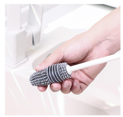 Lavabottiglie Big in Silicone con Spatola Testina Flessibile per Pulizia Efficace Manico con Foro per Appenderlo Lavabile in Lavastoviglie 32 cm