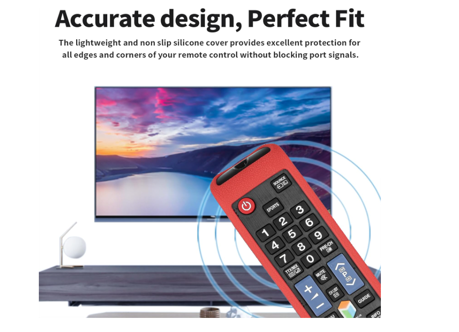 Custodia per Telecomando in Silicone Elastico Compatibile con TV Protezione Antiurto con Cordino 23cm per Sicurezza e Facile Gestione