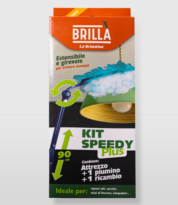 Kit Speedy Plus è l'attrezzo catturapolvere con manico allungabile