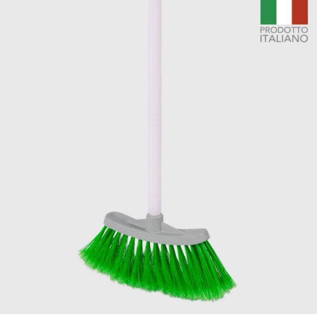 La Briantina Mini Scopa per Bambini, con Setole Piumate, Altezza del Manico 65 cm, Colore Casuale