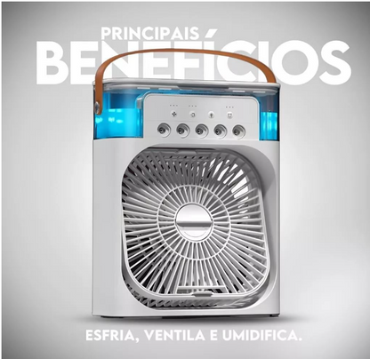 Ventilatore USB C Mini Condizionatore da Tavolo con Nebulizzatore d'Acqua 500ML Timer Autospegnimento Ruotabile LED Silenzioso Portatile per Casa Ufficio Campeggio