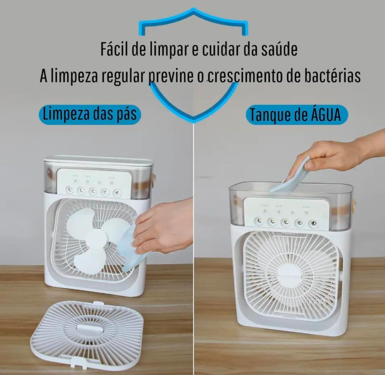 Ventilatore USB C Mini Condizionatore da Tavolo con Nebulizzatore d'Acqua 500ML Timer Autospegnimento Ruotabile LED Silenzioso Portatile per Casa Ufficio Campeggio