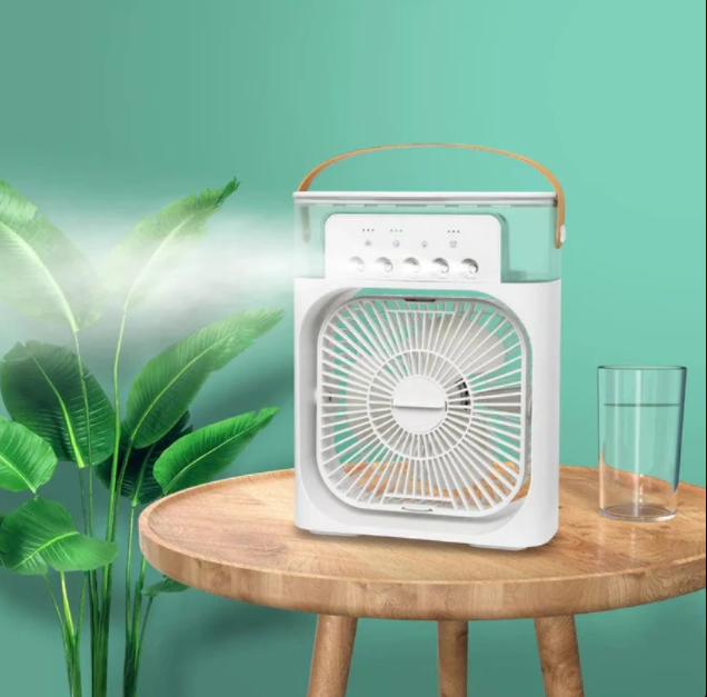 Ventilatore USB C Mini Condizionatore da Tavolo con Nebulizzatore d'Acqua 500ML Timer Autospegnimento Ruotabile LED Silenzioso Portatile per Casa Ufficio Campeggio