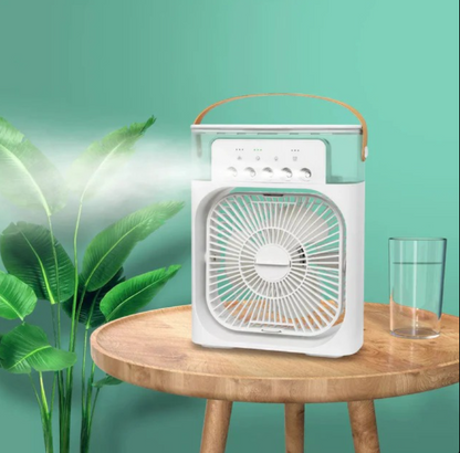 Ventilatore USB C Mini Condizionatore da Tavolo con Nebulizzatore d'Acqua 500ML Timer Autospegnimento Ruotabile LED Silenzioso Portatile per Casa Ufficio Campeggio