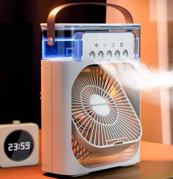 Ventilatore USB C Mini Condizionatore da Tavolo con Nebulizzatore d'Acqua 500ML Timer Autospegnimento Ruotabile LED Silenzioso Portatile per Casa Ufficio Campeggio