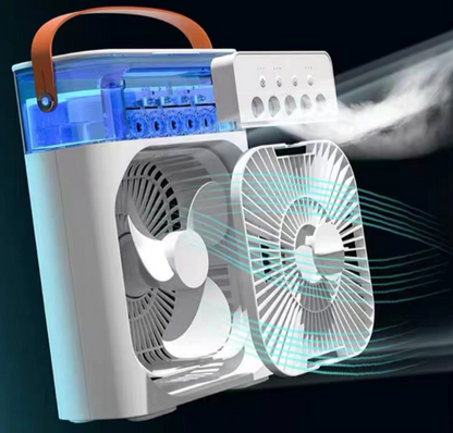 Ventilatore USB C Mini Condizionatore da Tavolo con Nebulizzatore d'Acqua 500ML Timer Autospegnimento Ruotabile LED Silenzioso Portatile per Casa Ufficio Campeggio