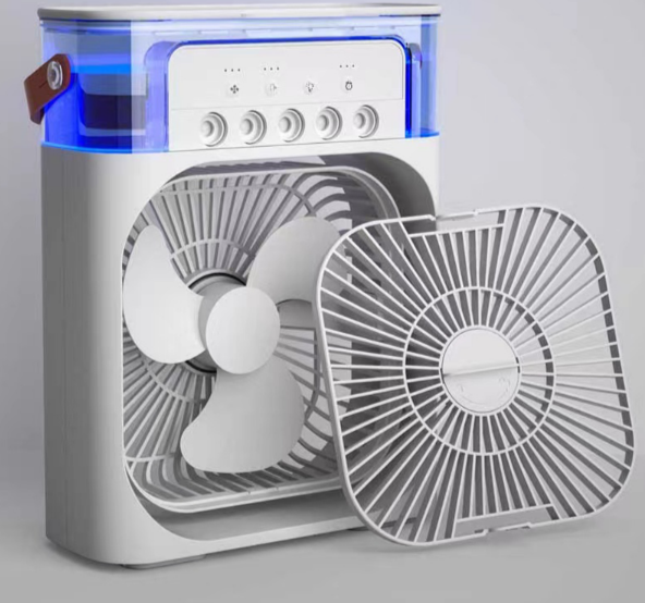 Ventilatore USB C Mini Condizionatore da Tavolo con Nebulizzatore d'Acqua 500ML Timer Autospegnimento Ruotabile LED Silenzioso Portatile per Casa Ufficio Campeggio
