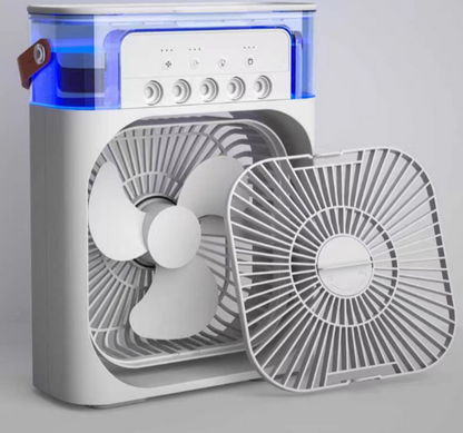 Ventilatore USB C Mini Condizionatore da Tavolo con Nebulizzatore d'Acqua 500ML Timer Autospegnimento Ruotabile LED Silenzioso Portatile per Casa Ufficio Campeggio