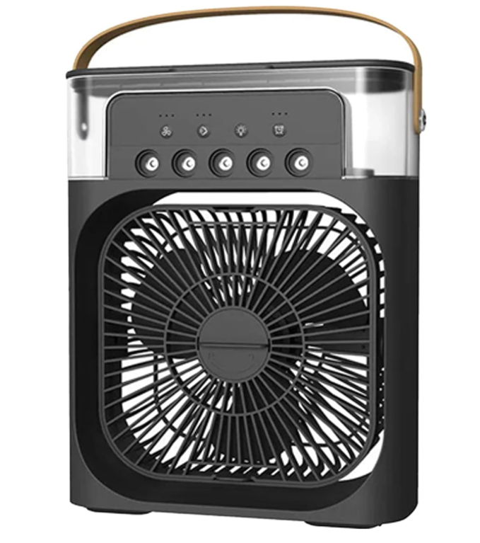 Ventilatore USB C Mini Condizionatore da Tavolo con Nebulizzatore d'Acqua 500ML Timer Autospegnimento Ruotabile LED Silenzioso Portatile per Casa Ufficio Campeggio